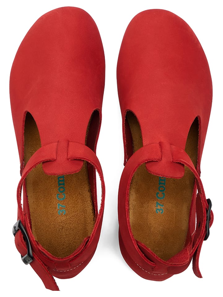 Comfortfusse Leder-Ballerinas in Rot günstig kaufen