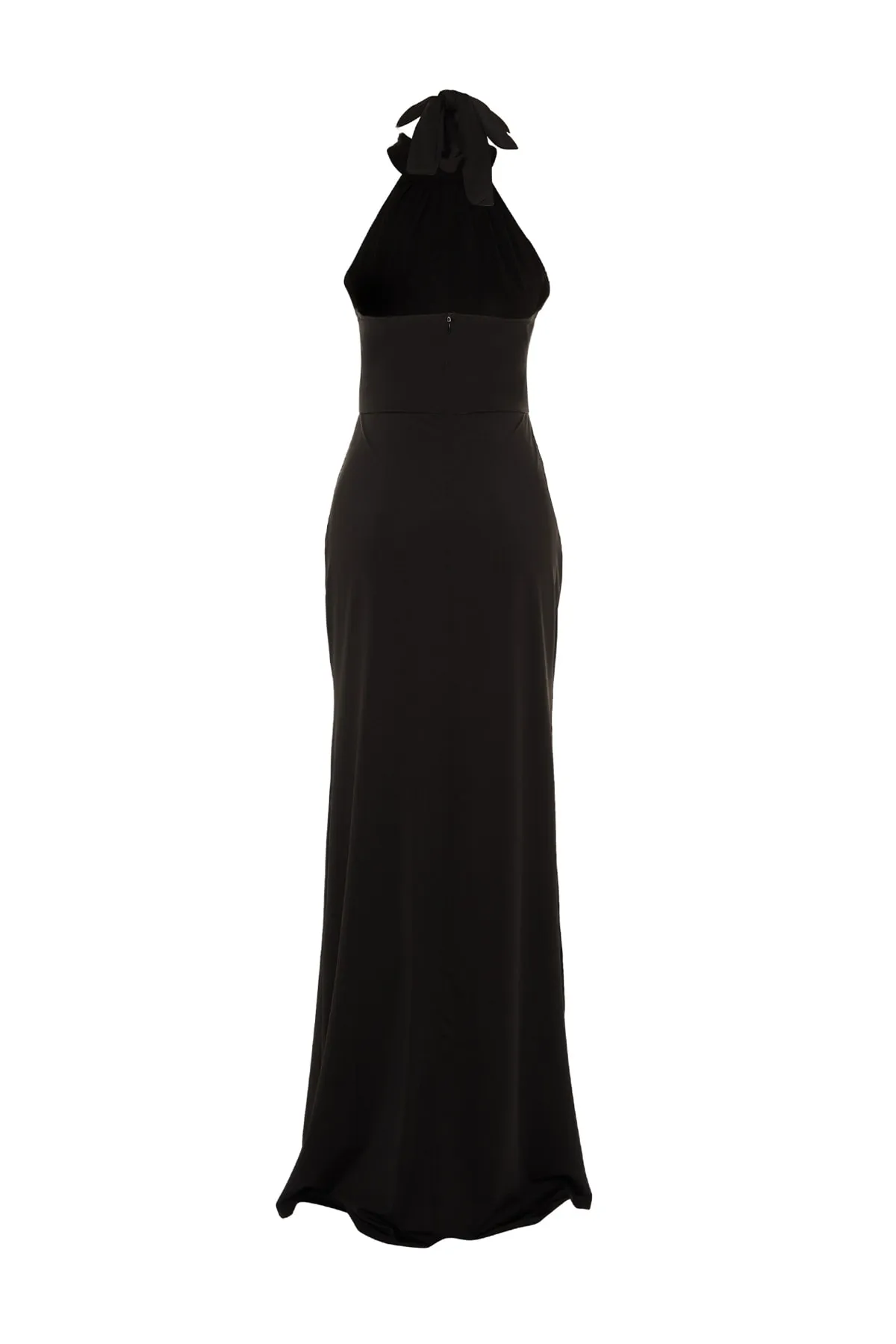 Trendyol Collection  Schwarzes langes Abendkleid aus Strick TPRSS23AE00040