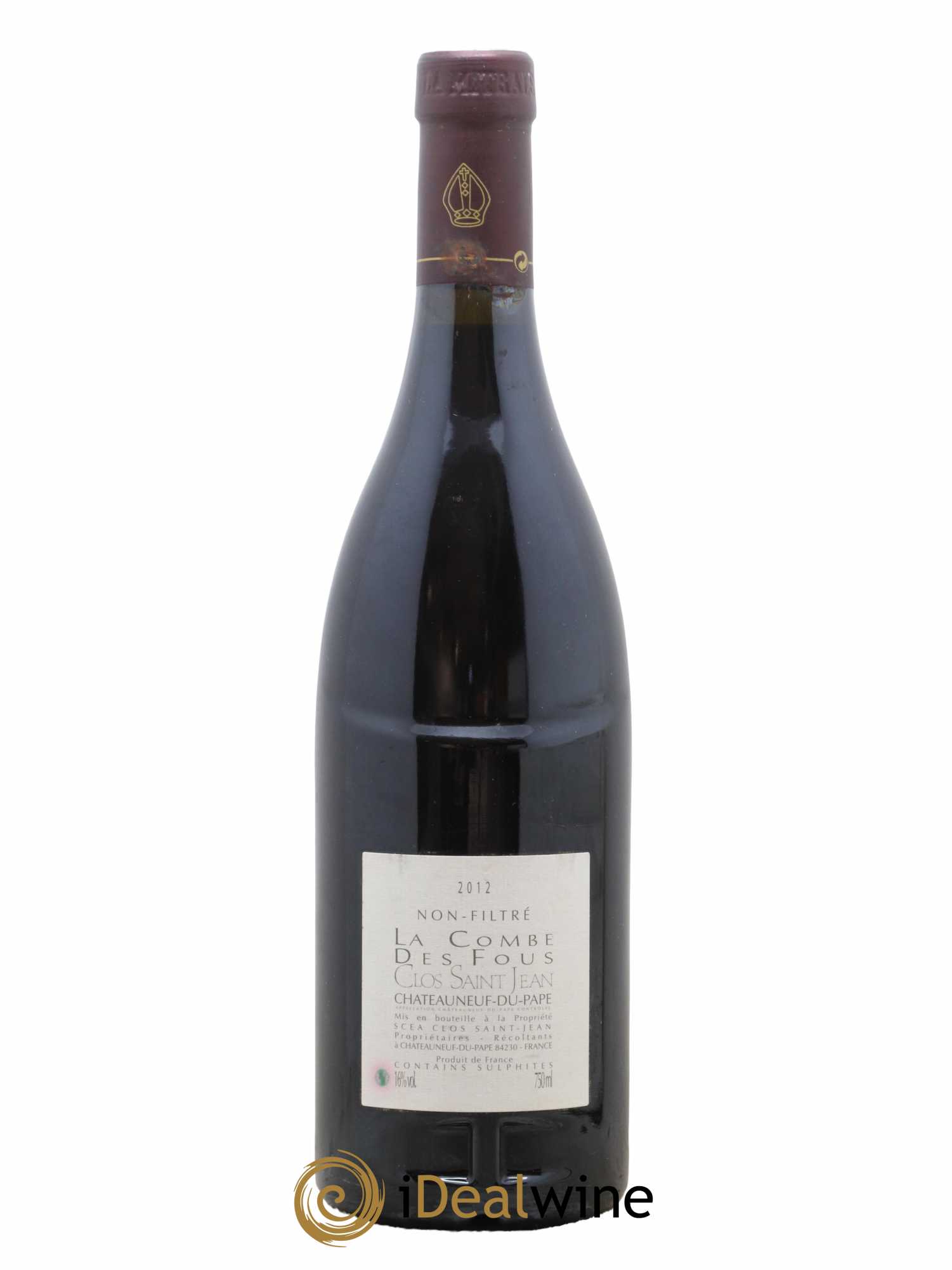 Châteauneuf-du-Pape Clos Saint-Jean La Combe des Fous Pascal et Vincent Maurel  2012 - Lot de 1 Bouteille