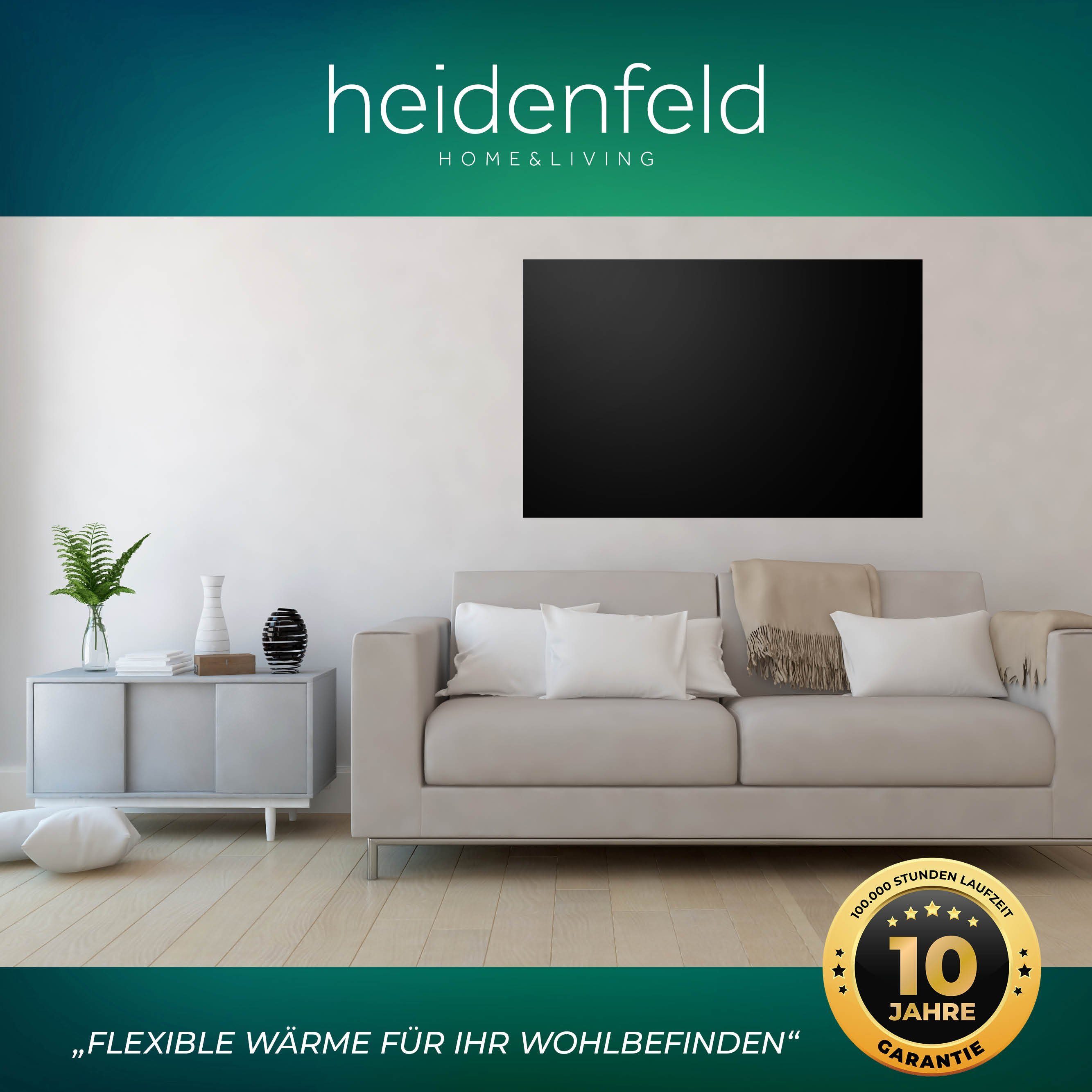 Heidenfeld Infrarotheizung 300 - 800 W Wand Decken Elektroheizung HF-HP120 - 10 Jahre Garantie, App-Steuerung & Thermostat - Infrarot Heizung Elektro Heizkörper