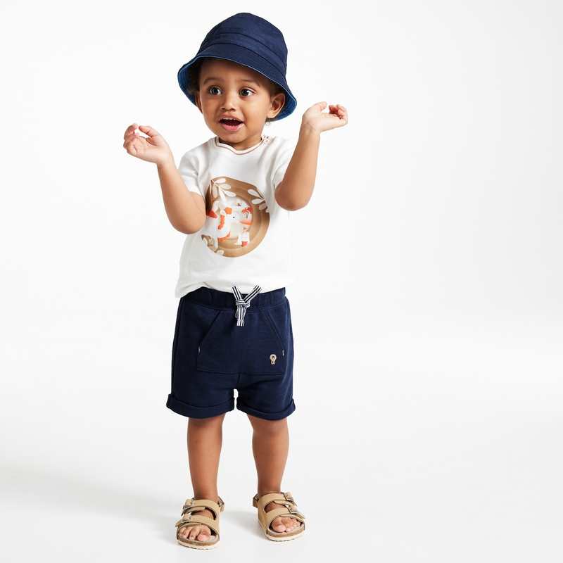 Short molleton bleu bébé garçon