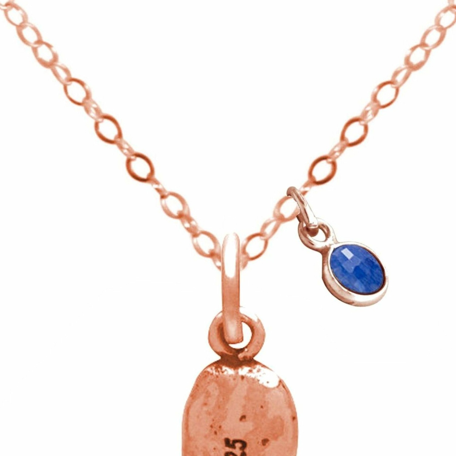Kette mit Anhänger 'Kaffeebohne Saphir'