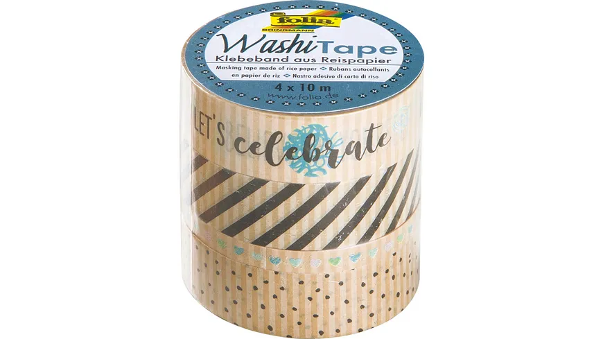 folia Washi-Tape 4er-Set Kraftpapier 40 m