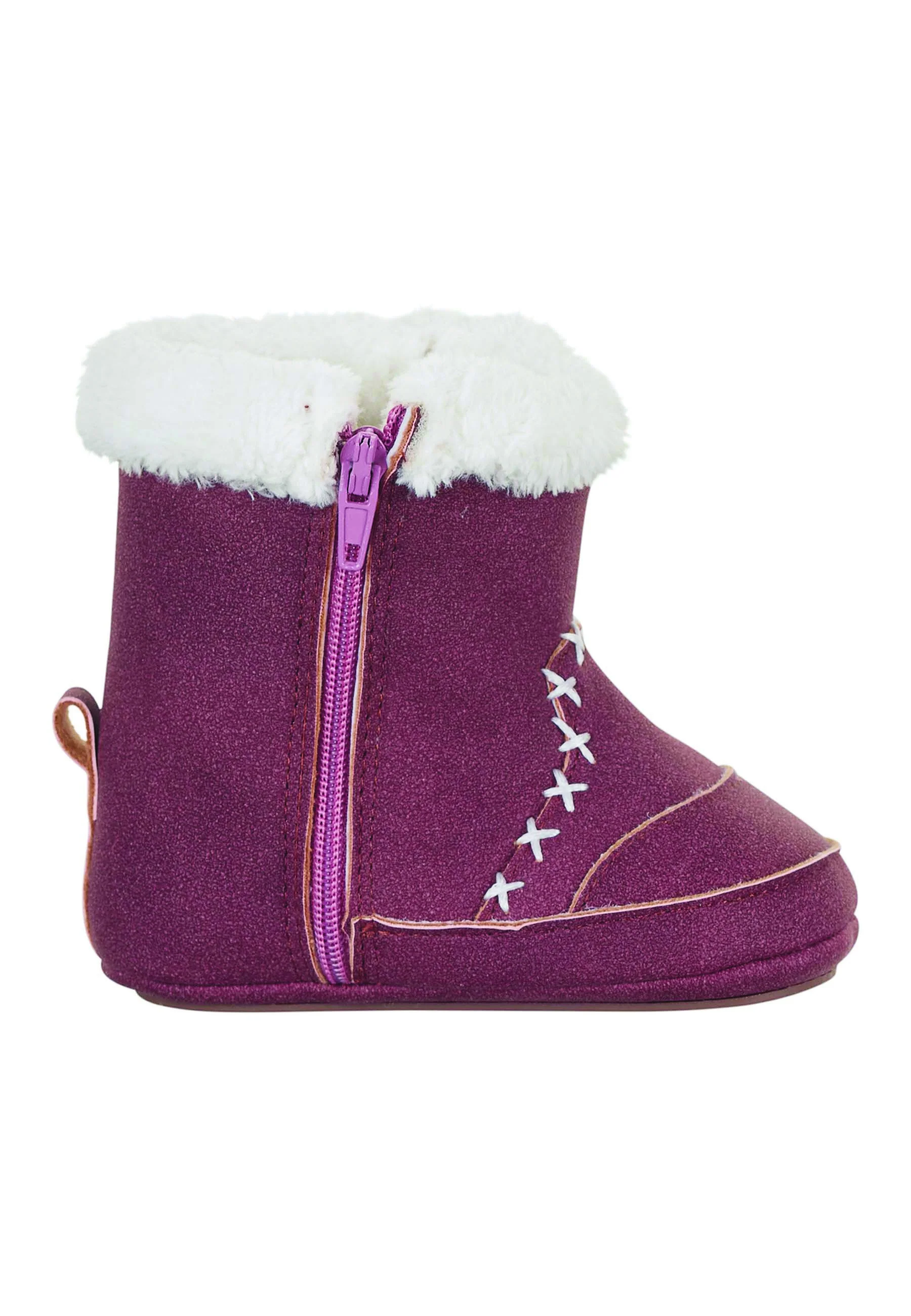 Baby-Stiefel aus Kunstleder uni, rutschfeste Sohle