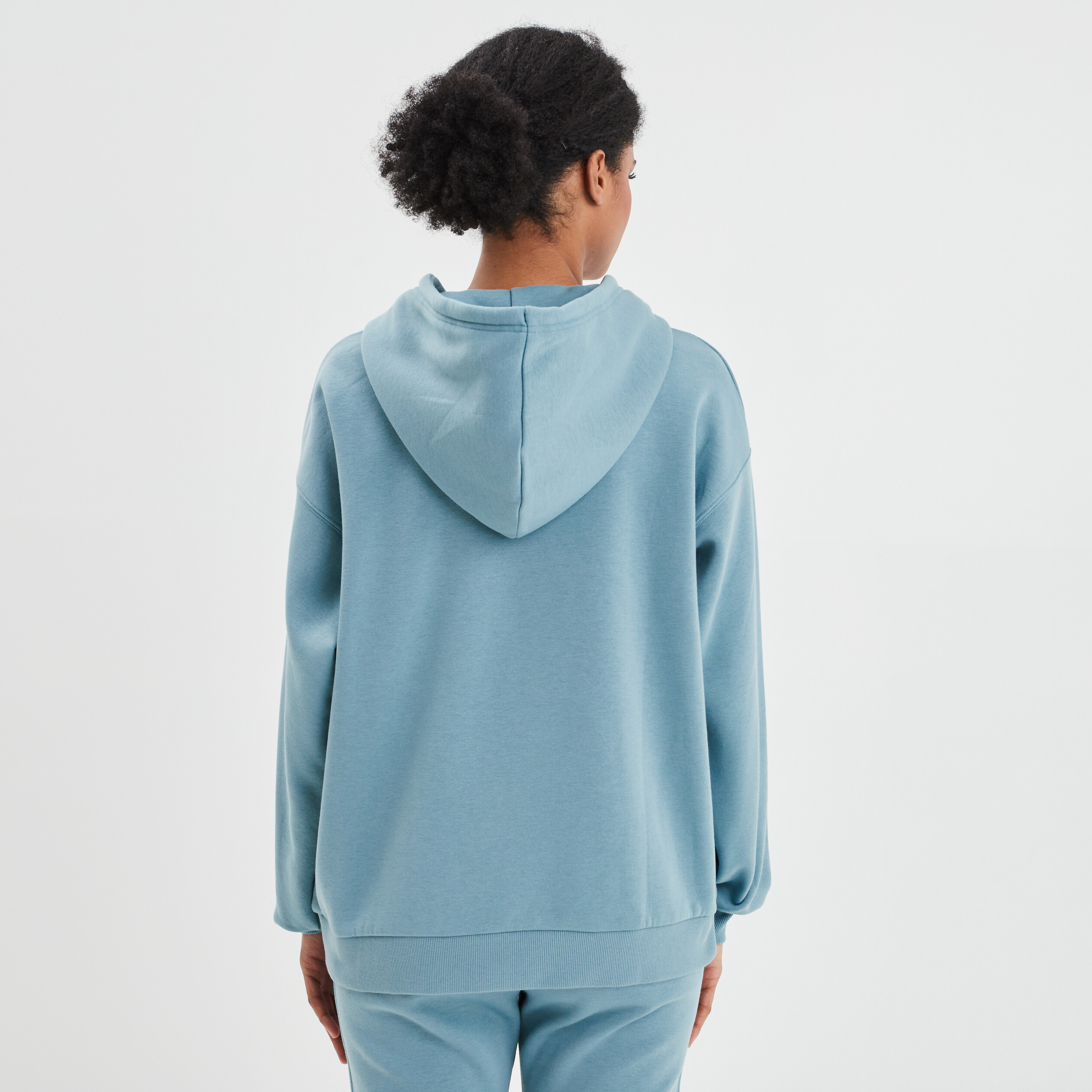Sweat molleton à capuche hoodie bleu pastel femme | La Halle