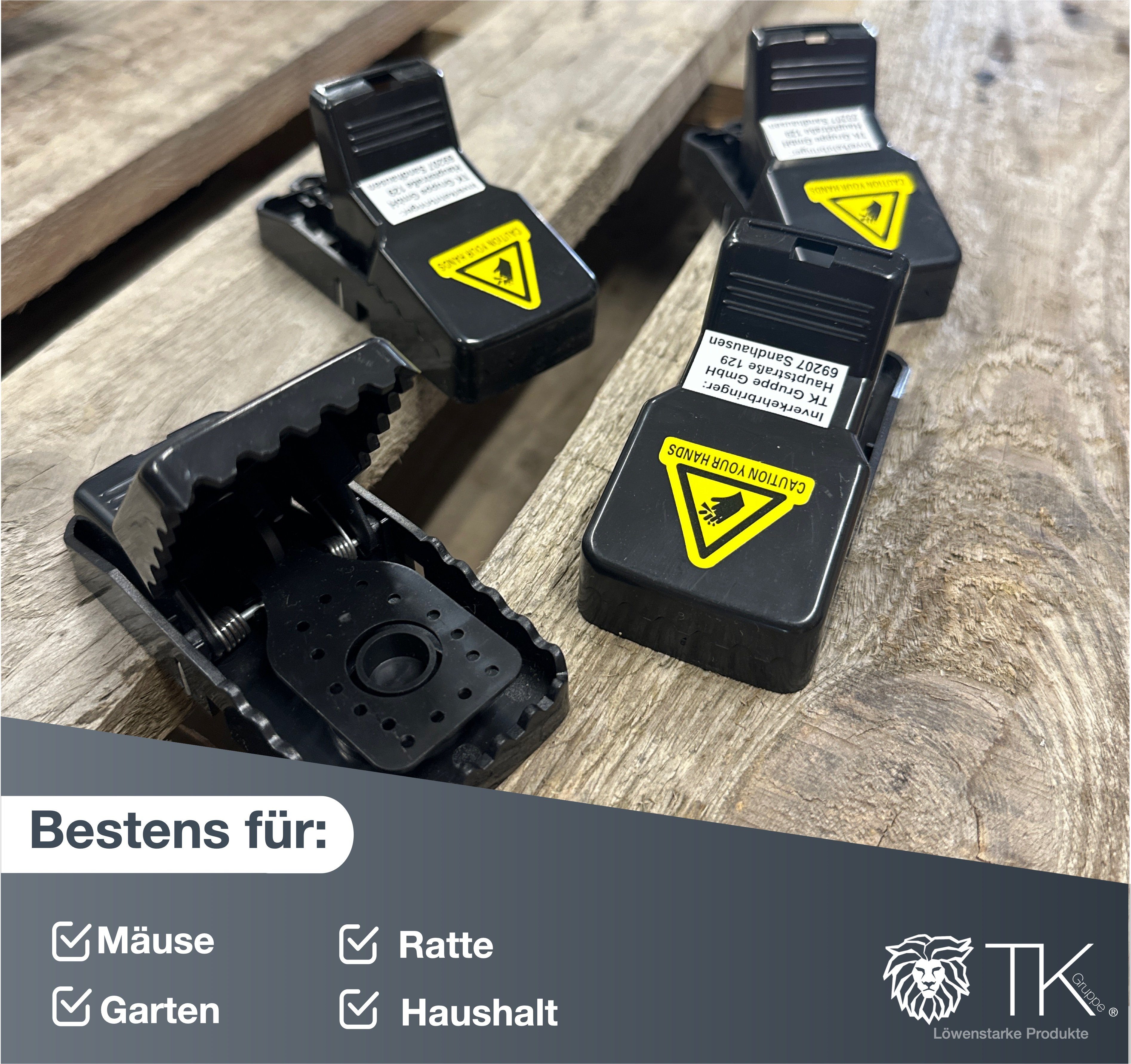 TK Gruppe Schlagfalle 8x Mausefallen Schlagfalle wiederverwendbar - Haus & Garten