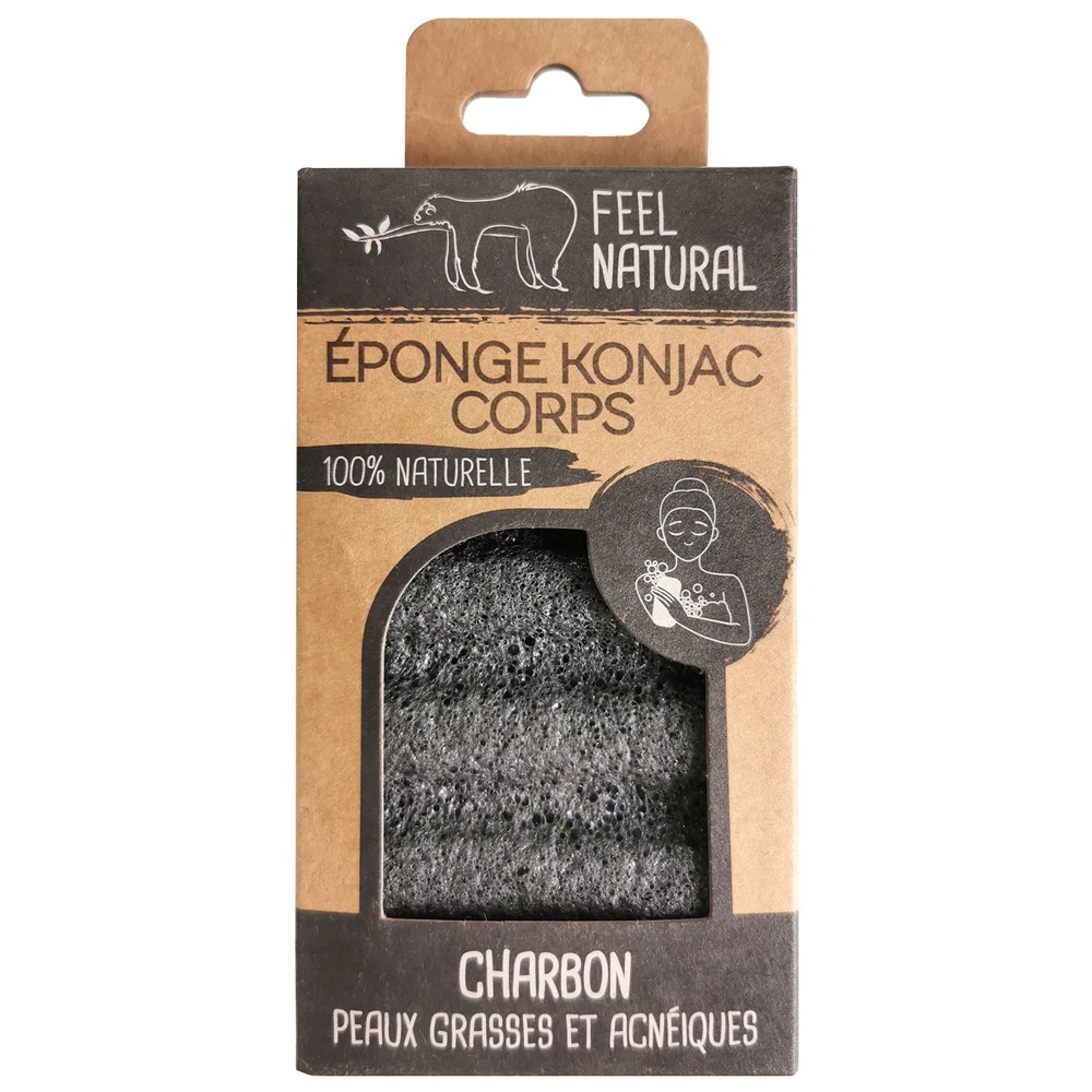 feel natural Eponge Konjac Corps Charbon Eponge konjac corps