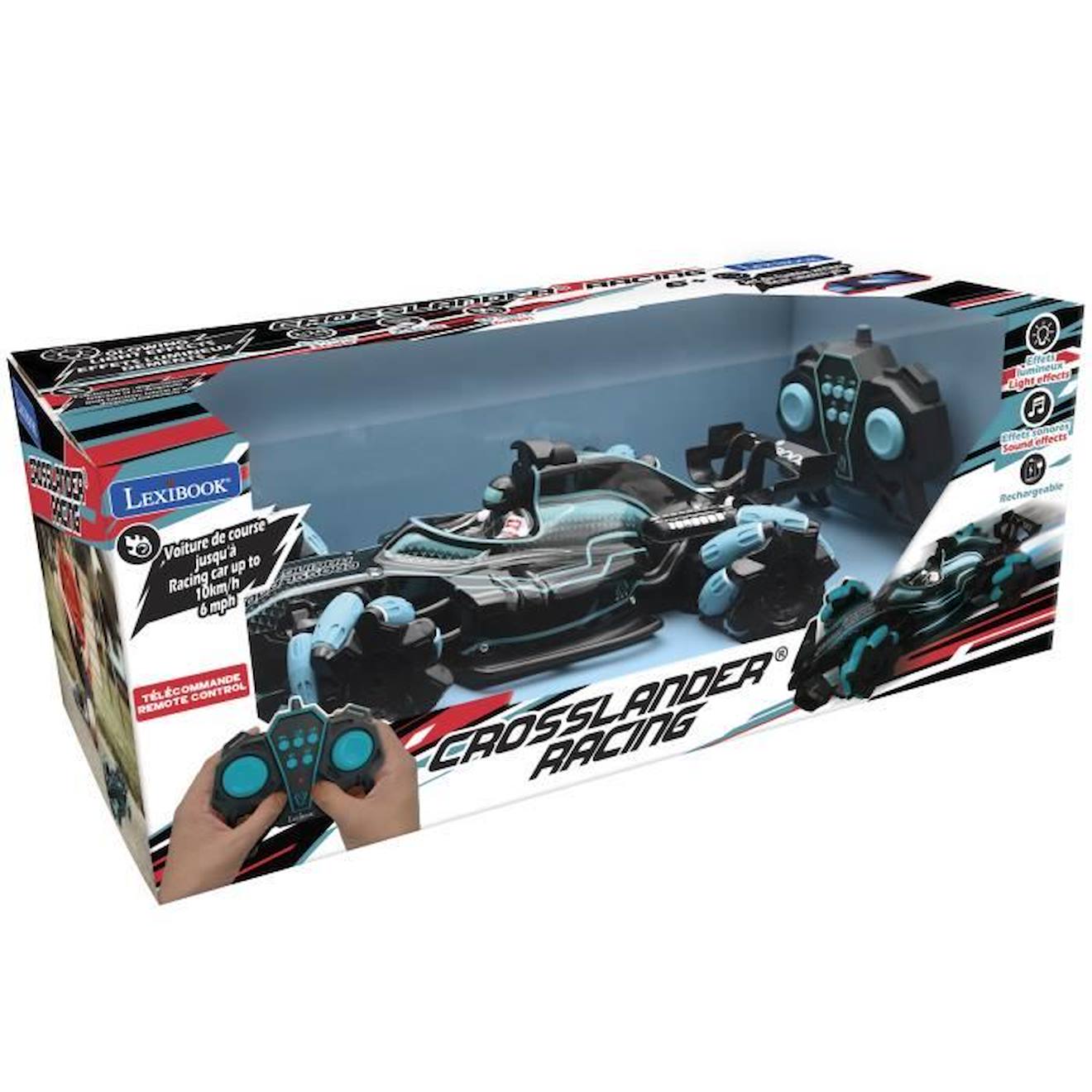 CROSSLANDER® Racing, voiture télécommandé à grande vitesse avec des effets lumineux et sonores bleu