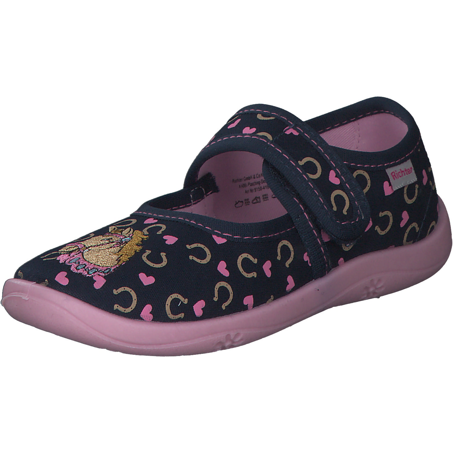Richter 9150, Hausschuhe, Kinder, Blau/Pink