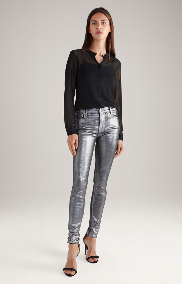 Mesh-Bluse in Schwarz