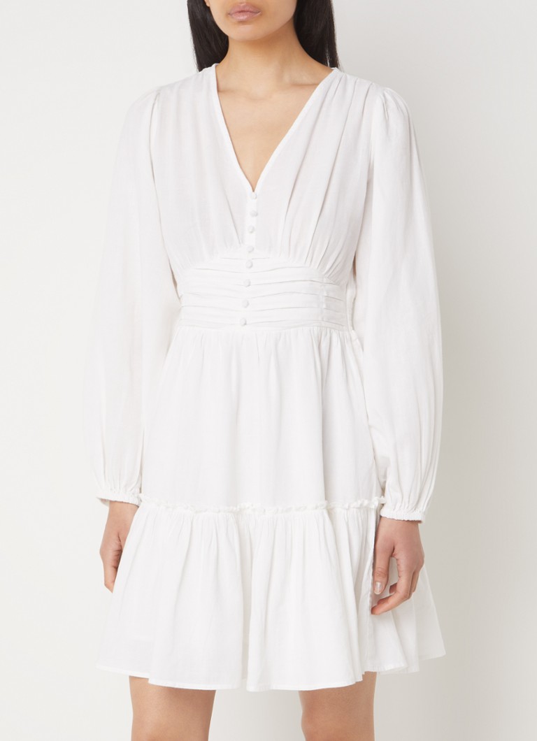 Vestido túnica corto de mezcla de lino Neo Noir de Rihanna