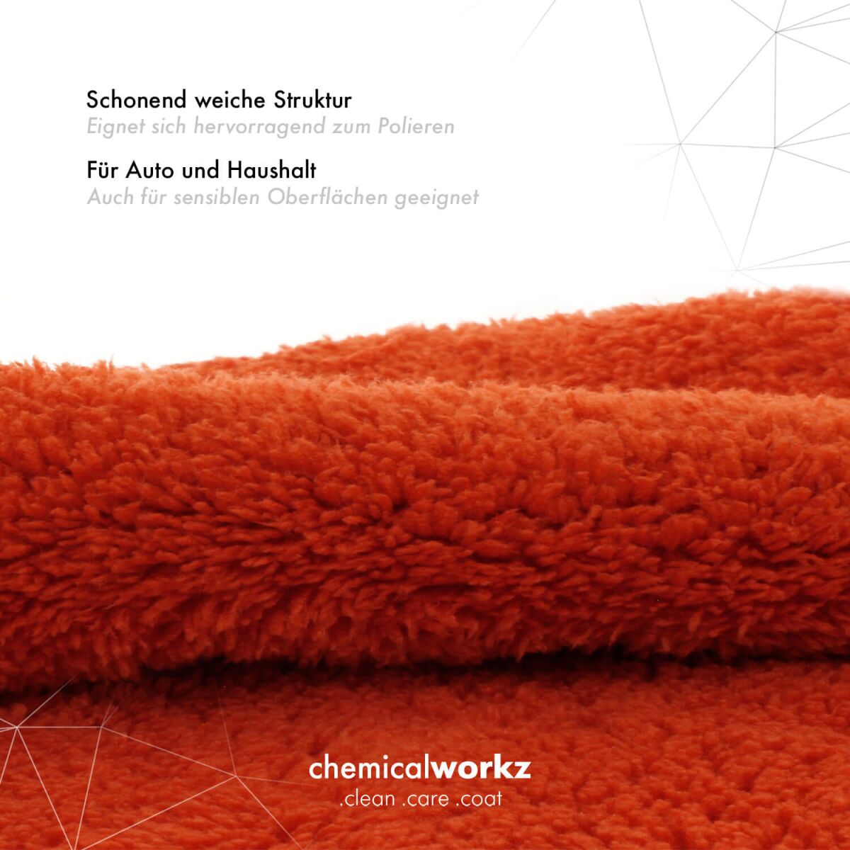 chemicalworkz Edgeless Soft Touch Towel 500GSM Orange Poliertuch 40×40cm