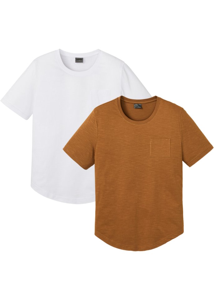 T-Shirt aus Bio Baumwolle mit Brusttasche (2er Pack)