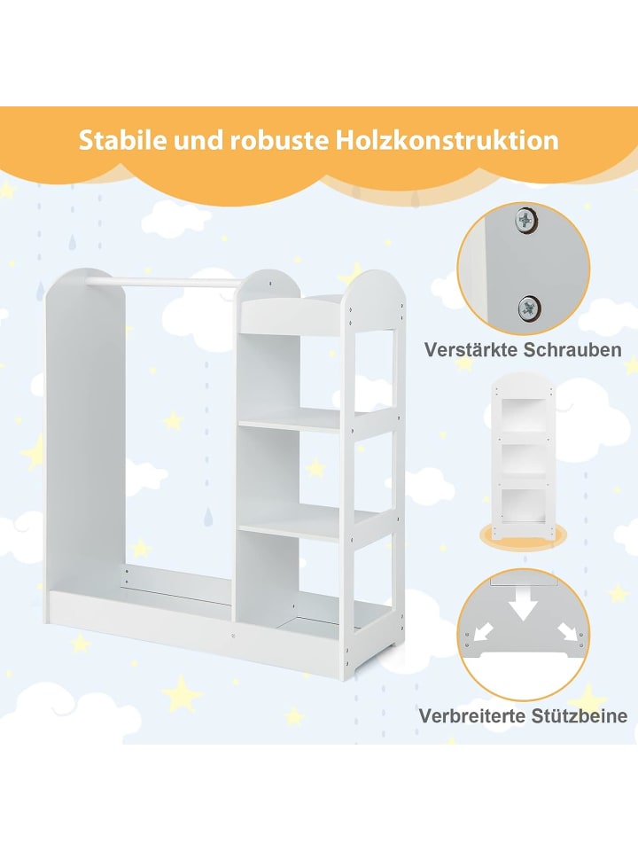 COSTWAY Kleiderschrank in Weiß günstig kaufen 94 cm