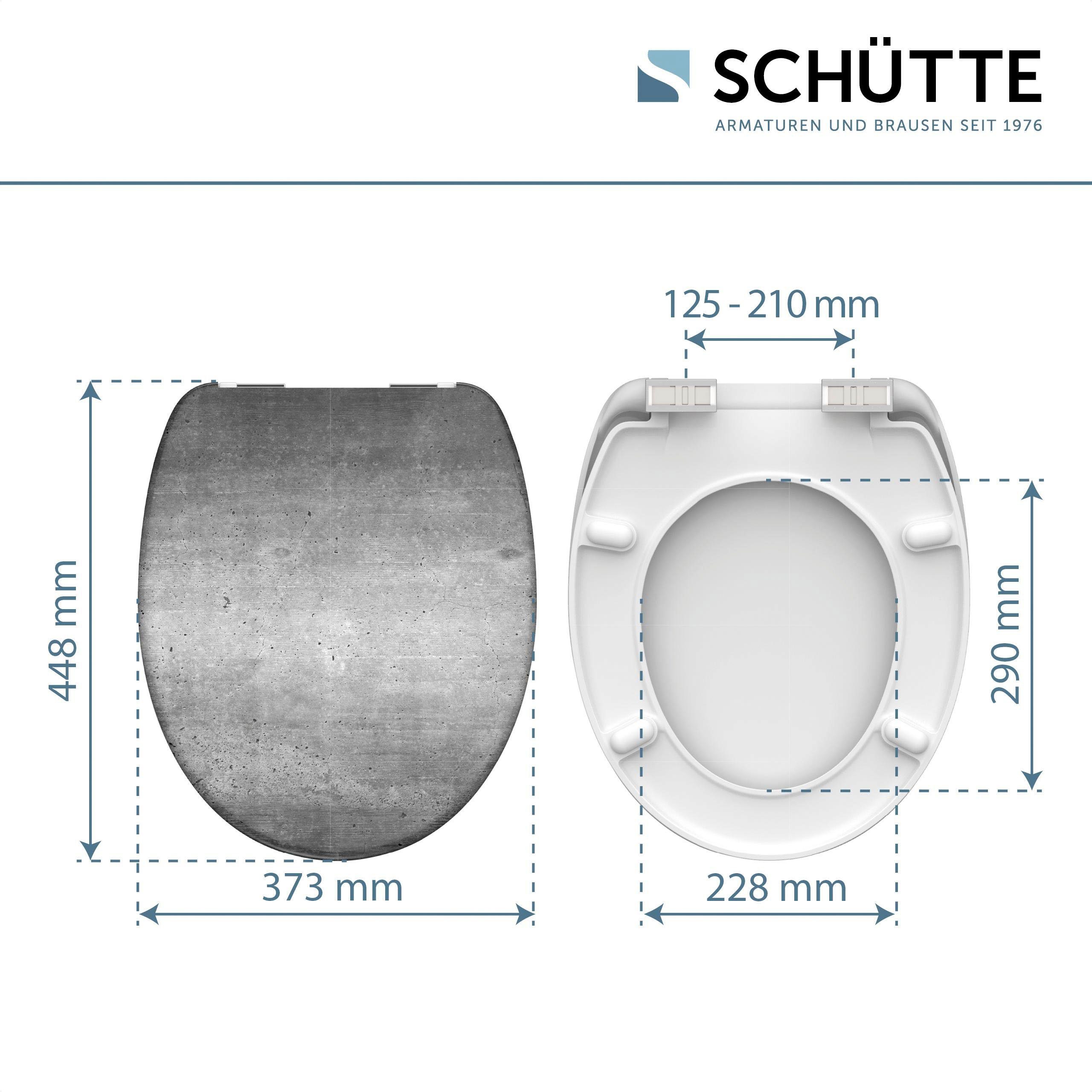 Schütte WC-Sitz Industrial Grey, Duroplast, mit Absenkautomatik