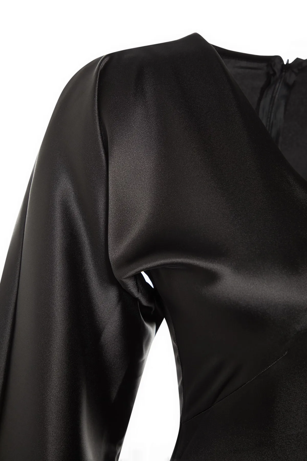 Trendyol Collection  Schwarzes Midi-Kleid aus gewebtem Satin TWOAW23EL01099