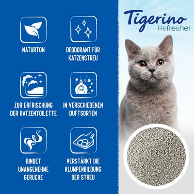 Tigerino Refresher Naturton-Deodorant für Katzenstreu – 3 Duftvarianten