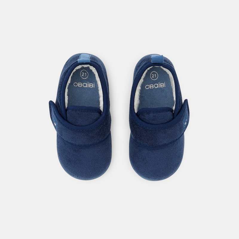 Chausson bottillon fourré bleu bébé garçon