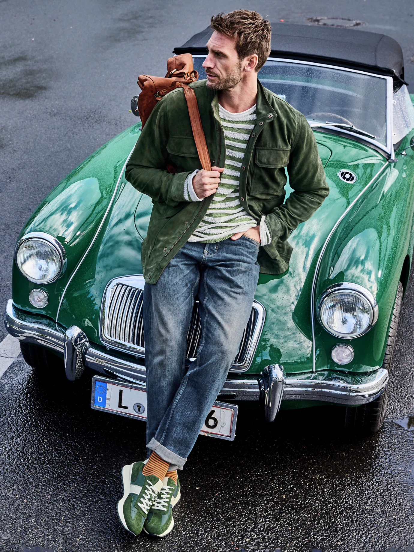 Leder-Fieldjacket Plus 6