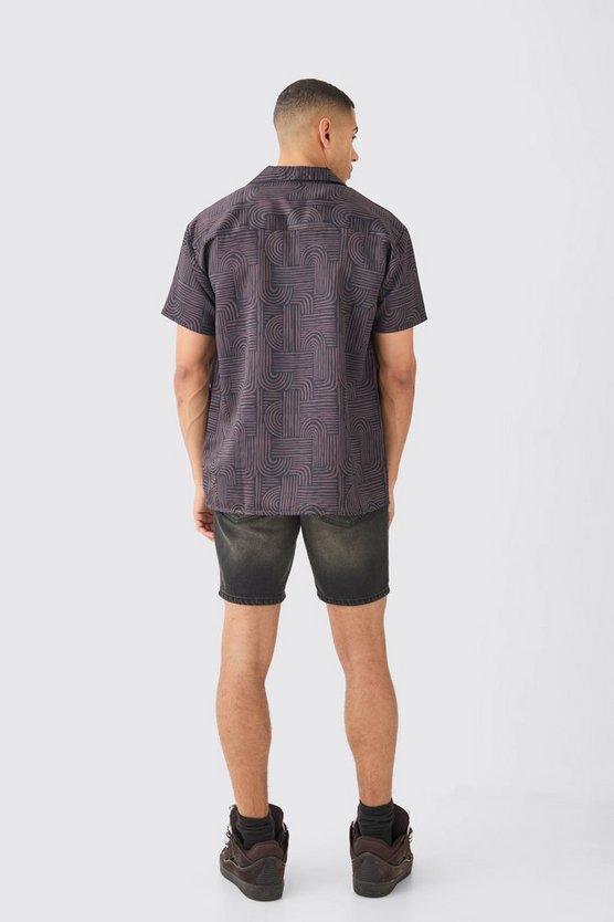 Schwarz gerade Jeansshorts