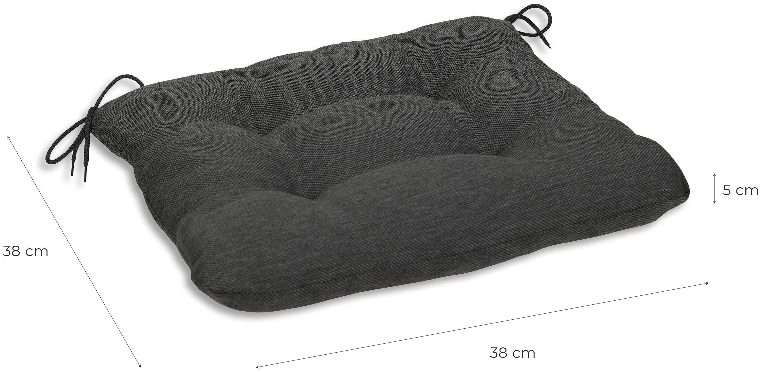 GO-DE Sitzkissen Carina, 2er Set, 38x5x38 cm, wasserabweisend