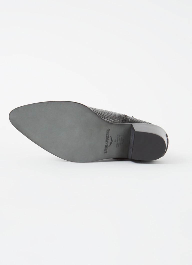 Ghete din piele cu imprimeu de șarpe Tyler Cecilia de la Zadig&Voltaire