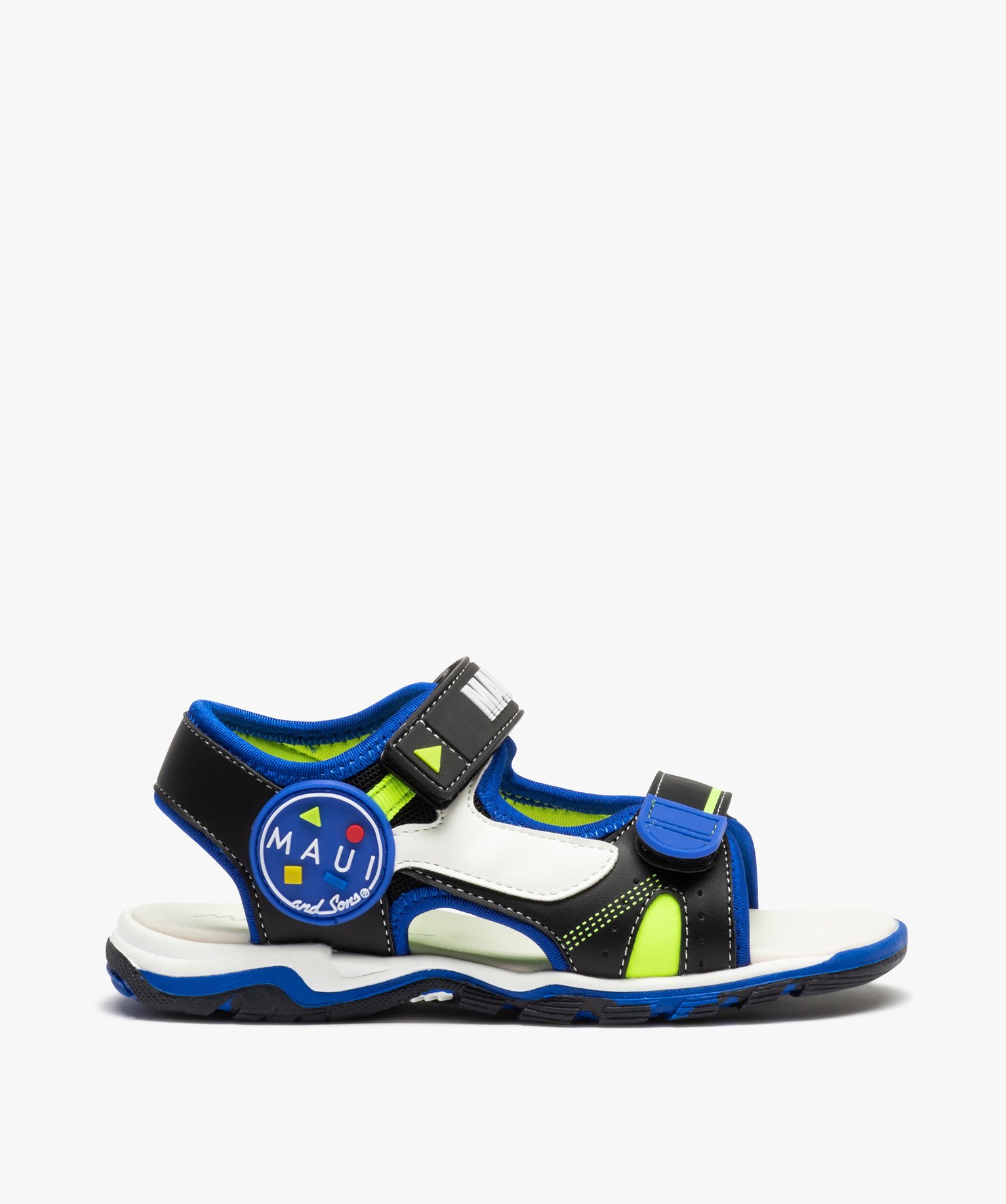 Sandales Garçon tricolores à double scratch - Maui & Sons noir | GEMO