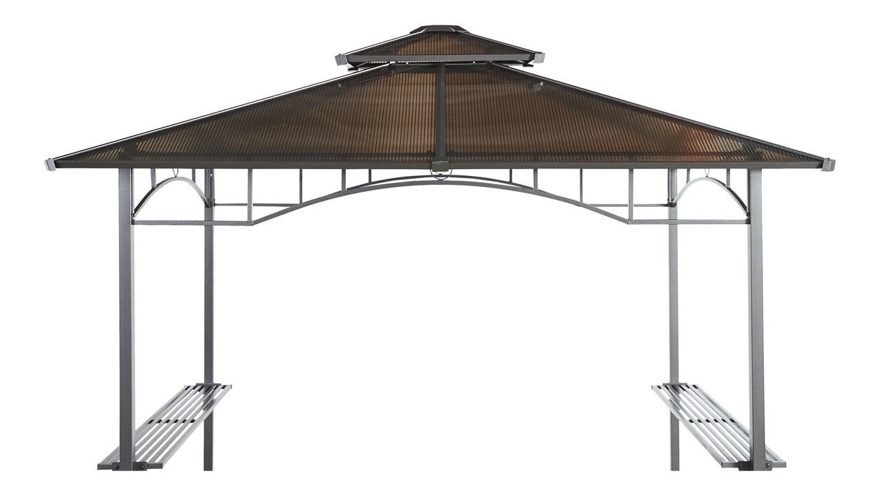 Grasekamp Hardtop BBQ Grill Pavillon 1,5x2,4m Doppelstegplatten Polycarbon Grillpavillon