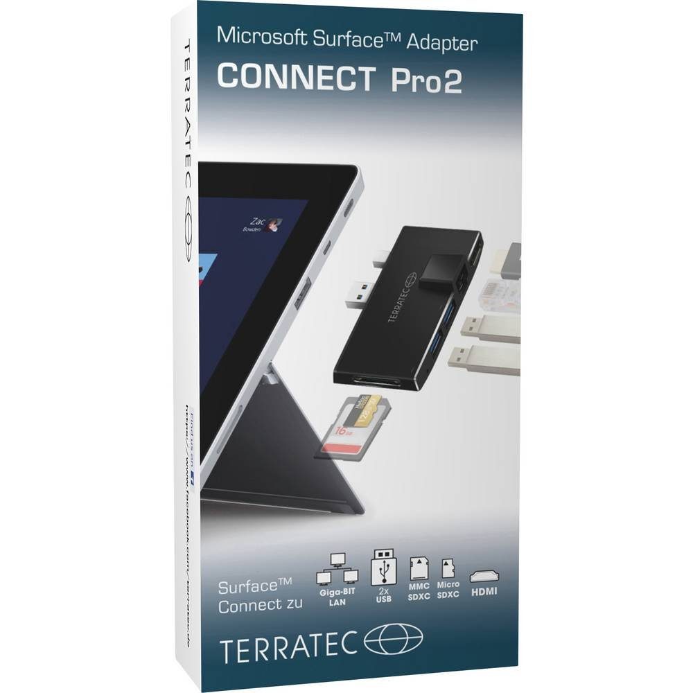 Terratec Laptop-Dockingstation Microsoft Surface Go Adapter mit Kartenleser