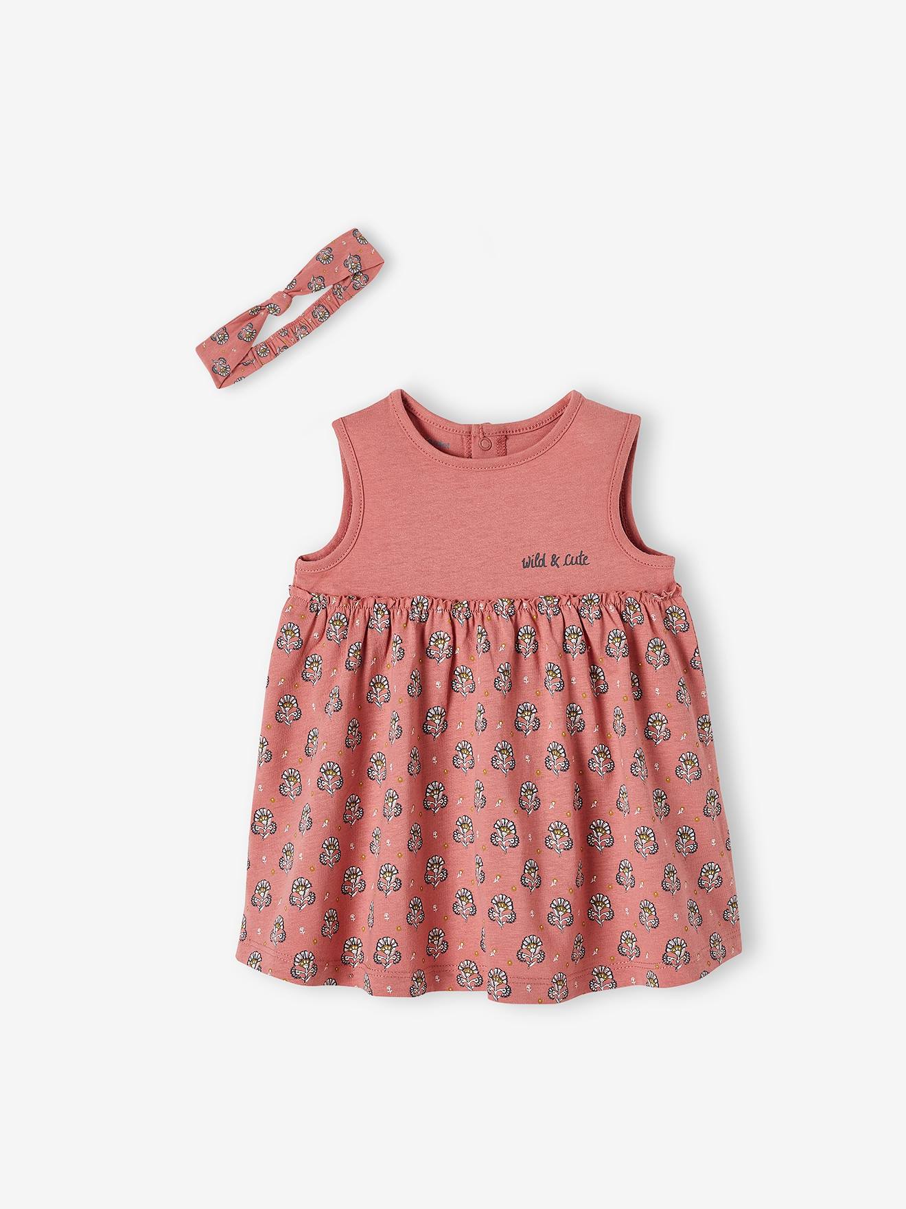 Robe et bandeau assorti bébé fille écru