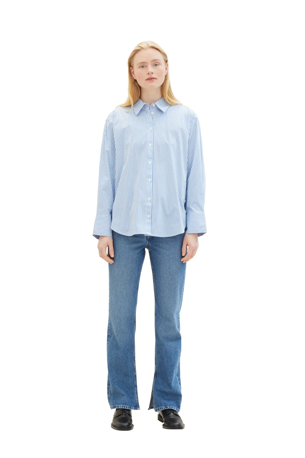 Tom Tailor Denim  Blau-weiß gestreiftes Hemd für Erwachsene