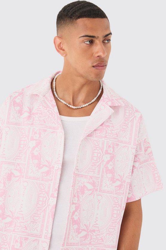 Kastiges Hemd & Shorts mit Worldwide-Print