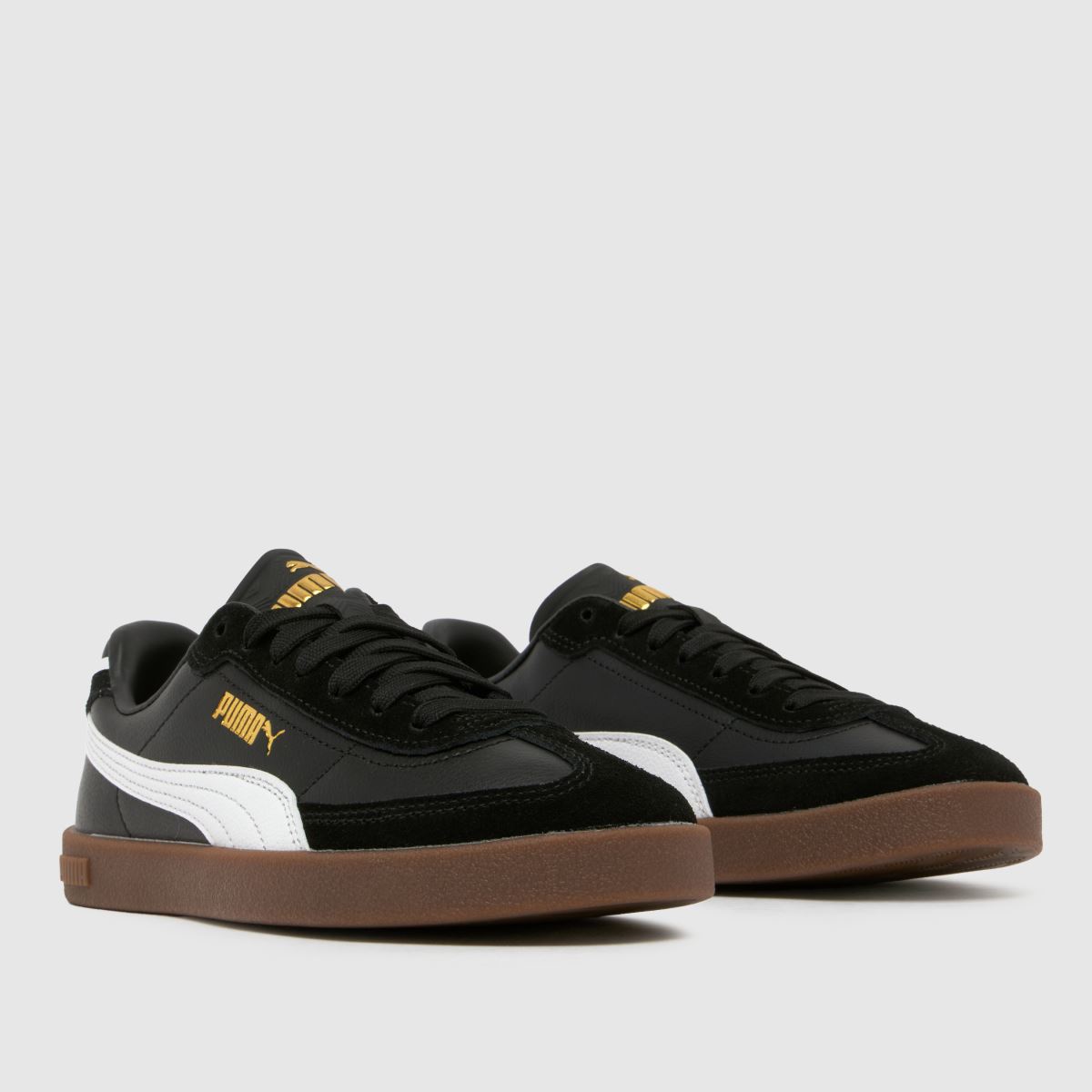 PUMA svarta och vita Club II Era ungdomsskor