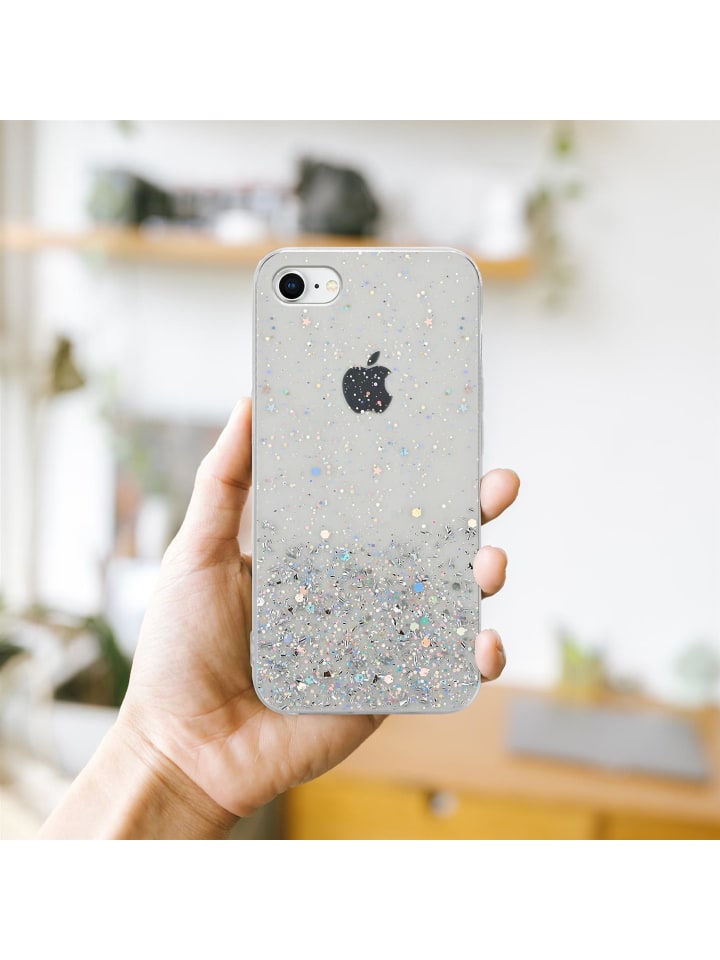 cadorabo Hülle für Apple iPhone 7 / 7S / 8 / SE 2020 Glitter in Transparent mit Glitter günstig kaufen onesize