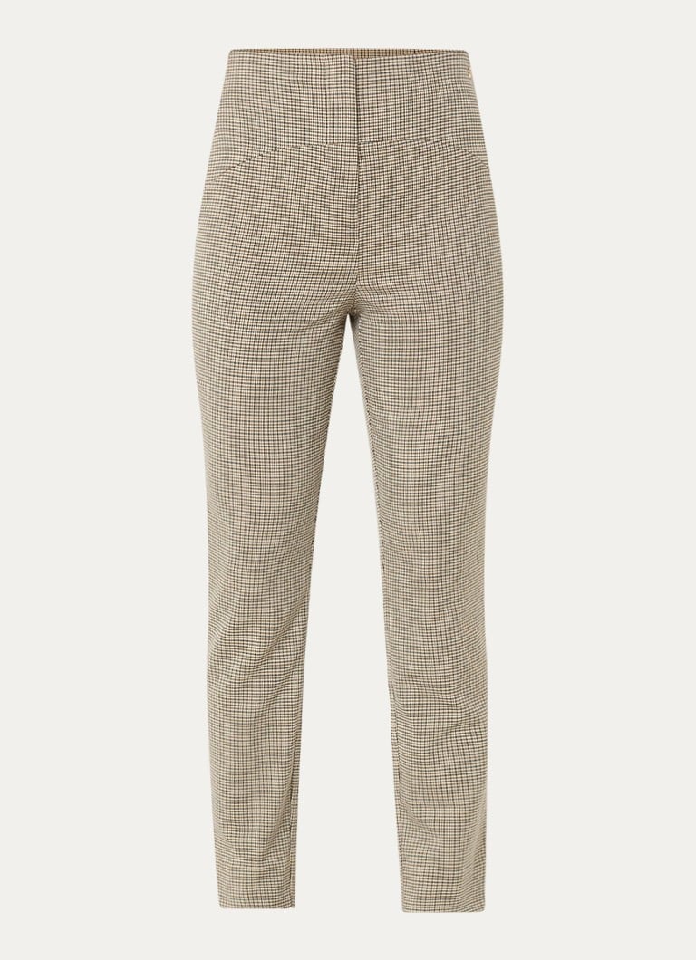JOSH V Mieke high waist slim fit trousers with checked design