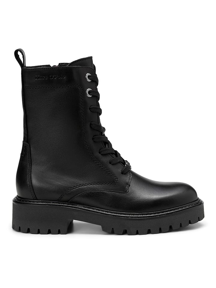 Marc O'Polo Shoes Leder-Boots in Schwarz günstig kaufen