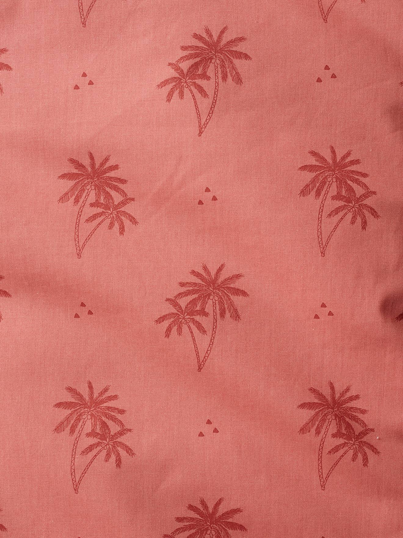Parure housse de couette + taie d'oreiller enfant PALMIERS terracotta