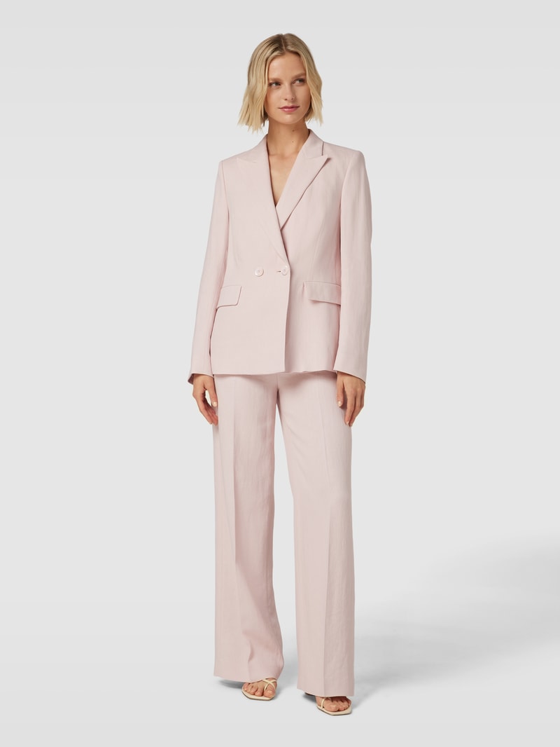 Blazer aus reinem Leinen mit Reverskragen in rosé