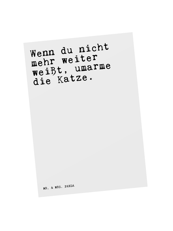 Mr. & Mrs. Panda Postkarte Wenn du nicht mehr... mit Spruch in Weiß günstig kaufen onesize