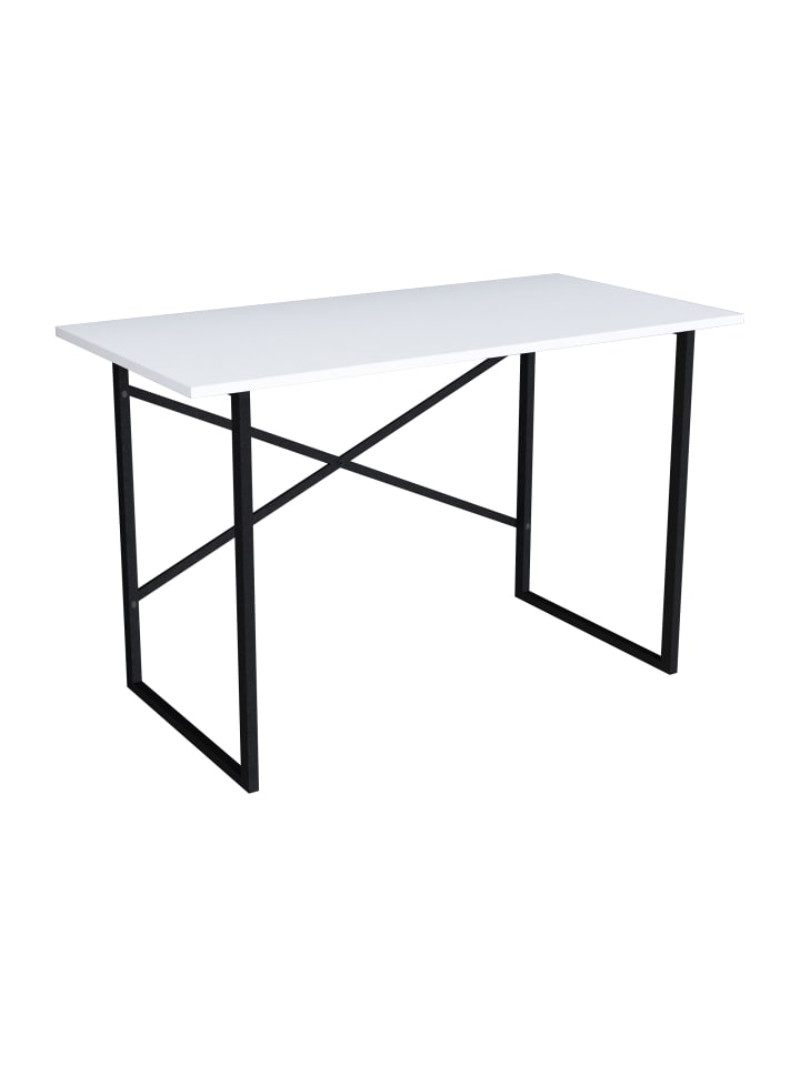 en.casa Schreibtisch Tjeldsund in Weiß (H)75cm (B)60cm (L)120cm günstig kaufen onesize