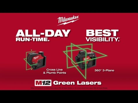 Milwaukee 4933478100 M12 CLLP-301C Križni laser/visak laser zeleni 12V 3.0Ah Li-Ion