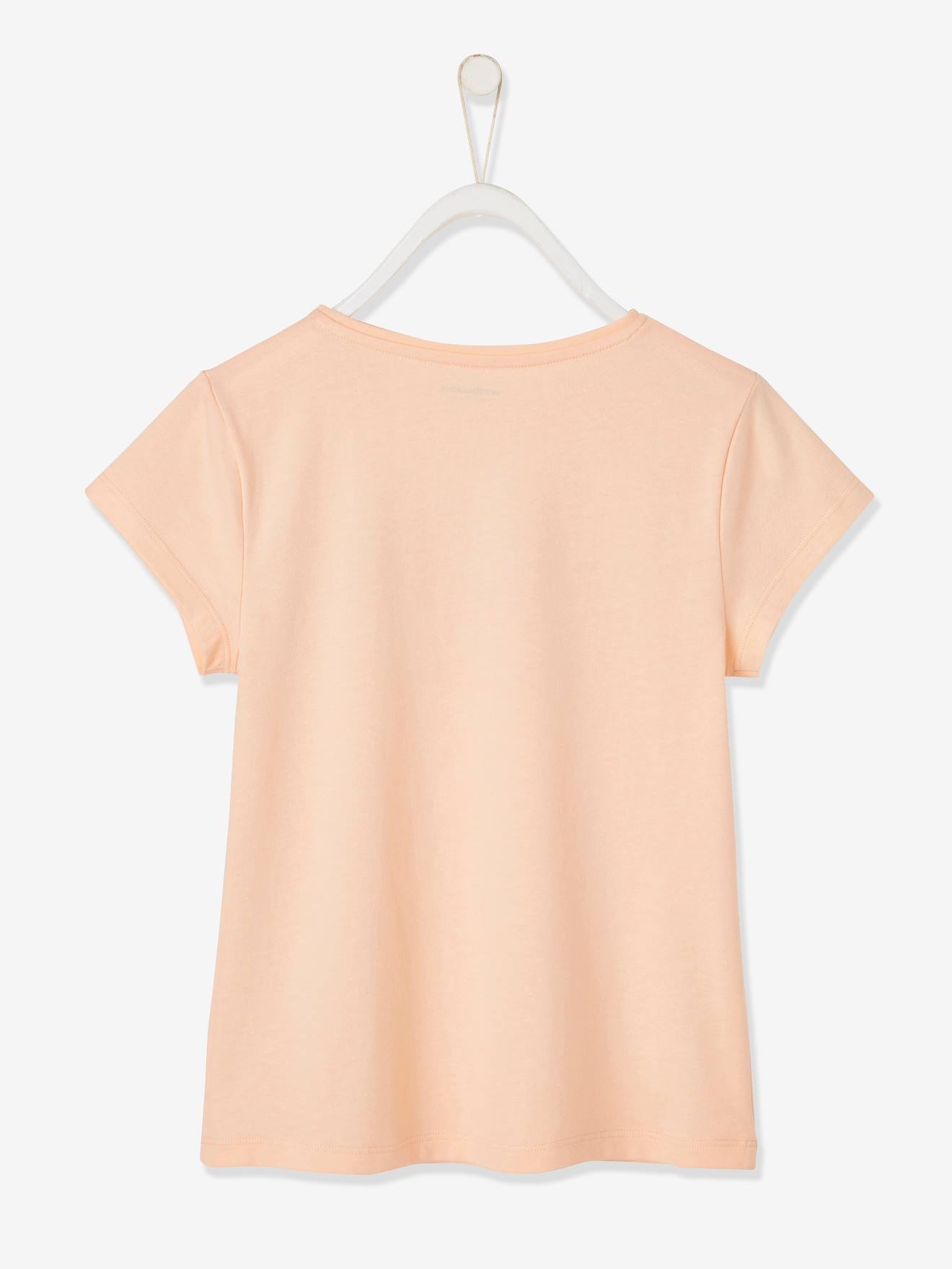 T-shirt Basics à message détails irisés fille rose poudré