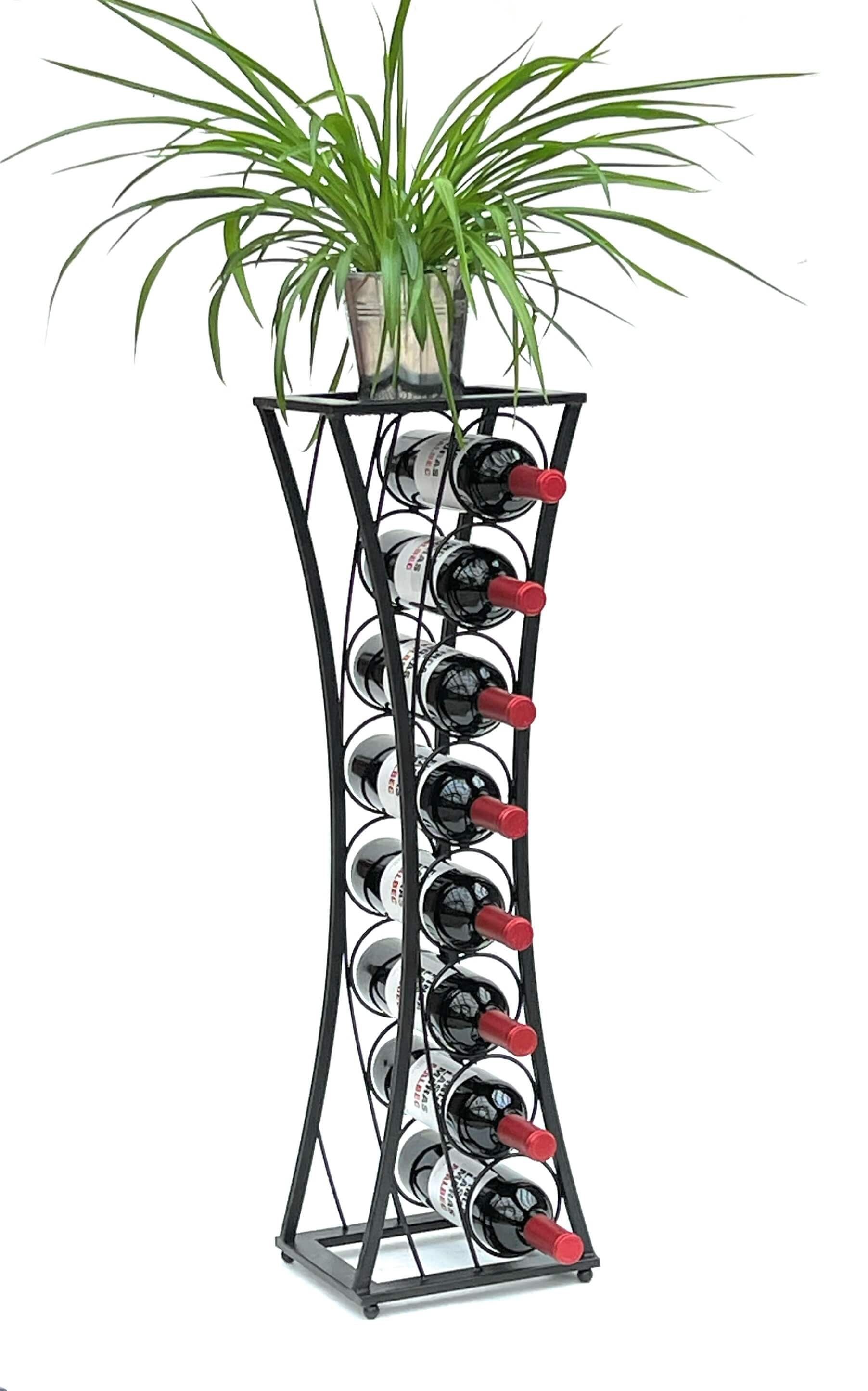 DanDiBo Weinregal Weinregal Metall Schwarz Stehend Mika 80 cm Flaschenregal Modern, Weinregal für 8 Flaschen
