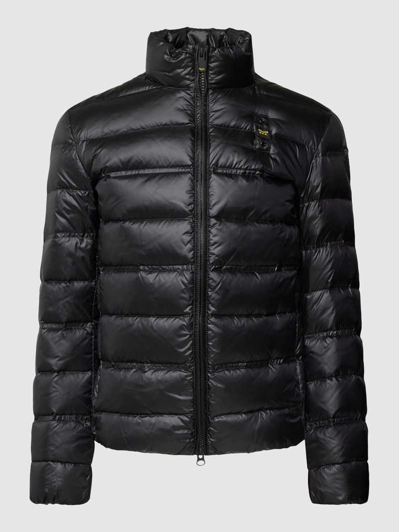 Daunenjacke mit Label-Detail in schwarz