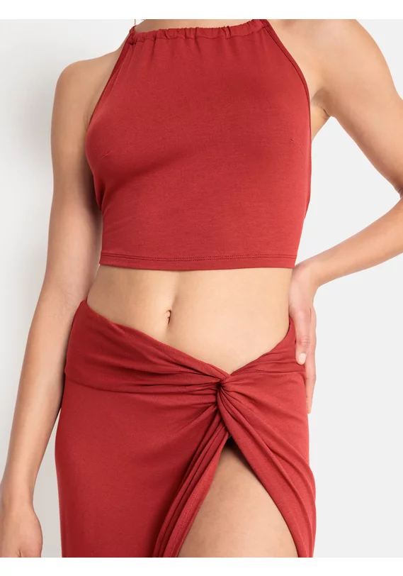 Strandset: Crop-Top und Rock