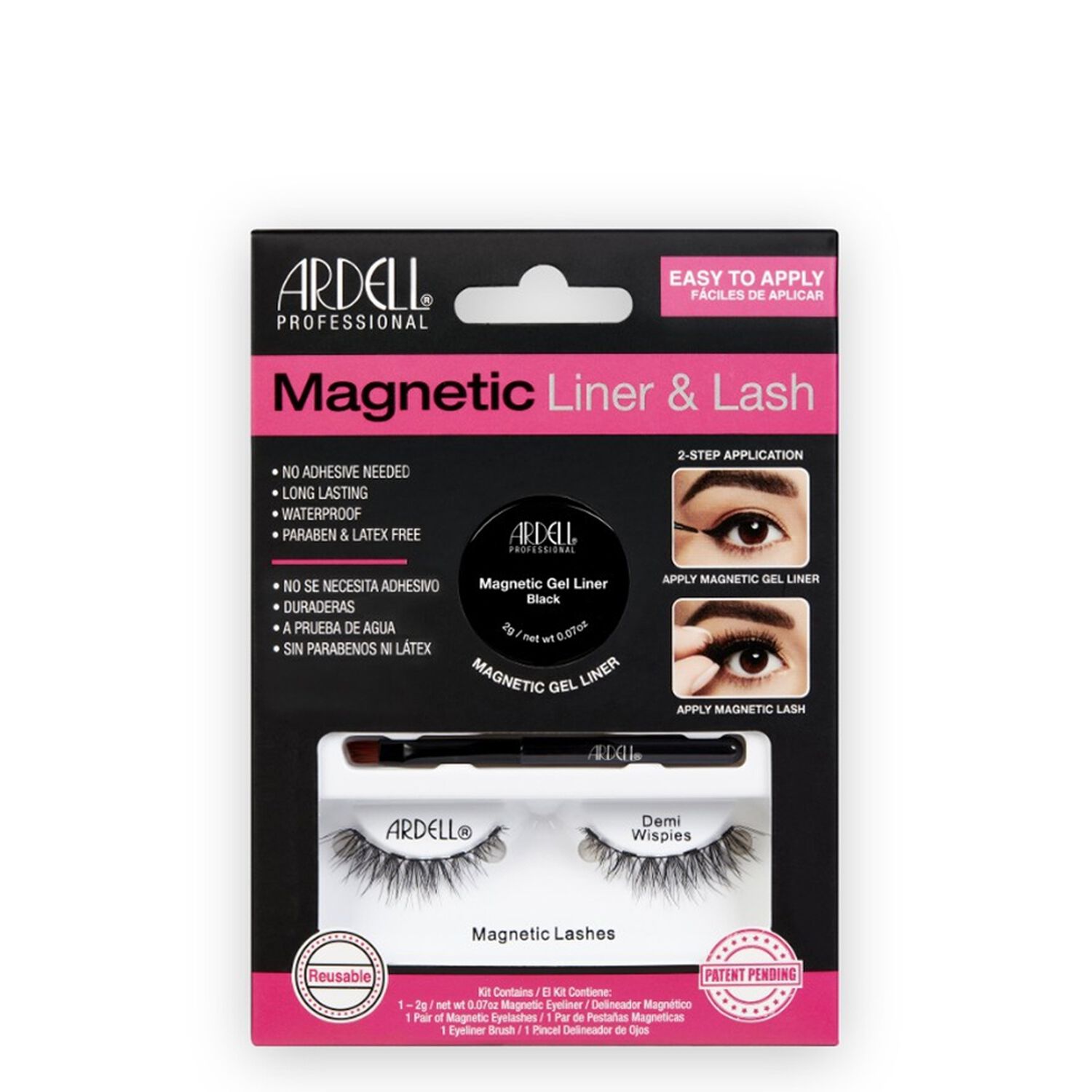 Ardell Eye-Liner + Faux-Cils Magnétiques Kit Demi Wispies Noir
