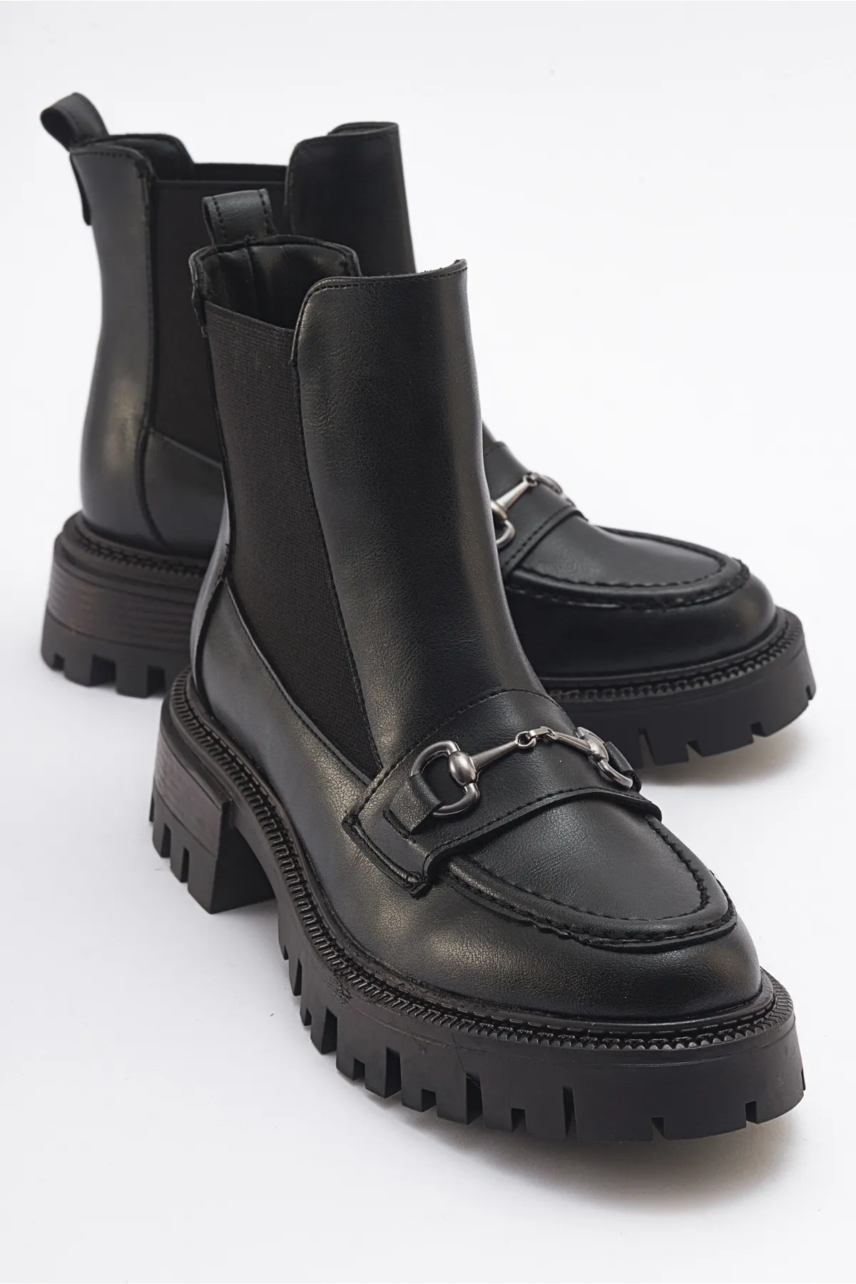 LuviShoes  VESPER Chelsea-Stiefel für Damen mit schwarzer Schnalle