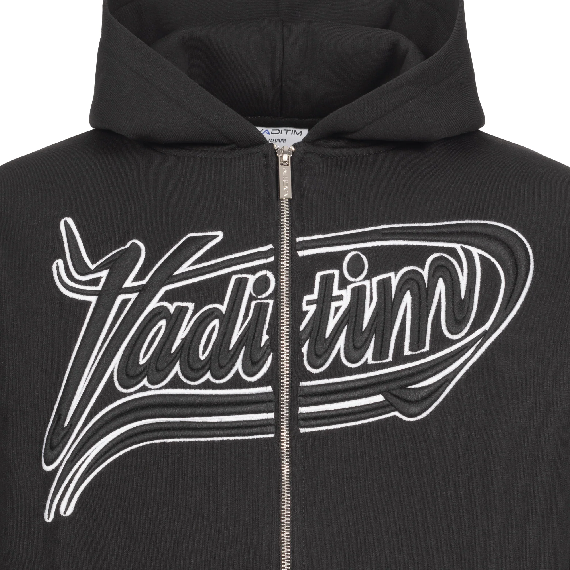 Black / White / Black 3D College Zipper