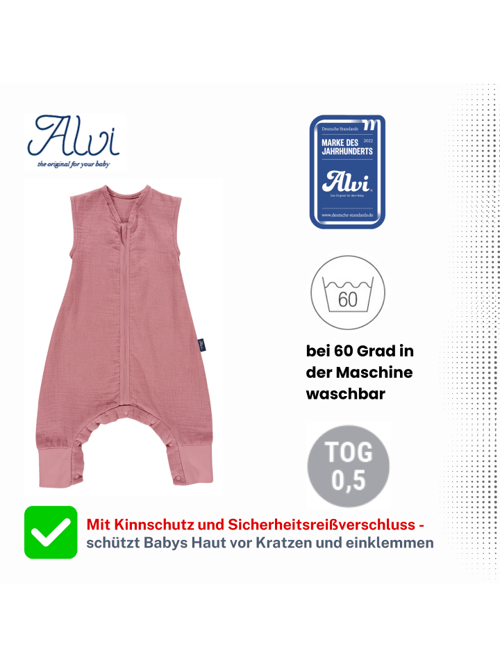 Kinderhaus Blaubär Mull Sleep-Overall Schlafsack light TOP in Fox Glove günstig kaufen