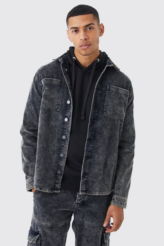 Cord-Overshirt mit Acid-Waschung